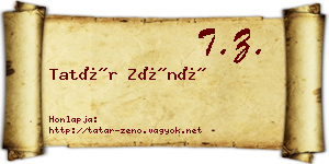 Tatár Zénó névjegykártya